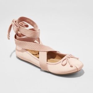 ISO ! WTB ! Mossimo Target Pink Ballet Flats Long Ribbon Shoes Size 9.5 or 10